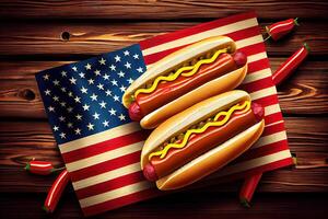 Labor Day, National hot dog day background. photo