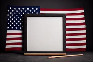 Usa independence day concept with slate. Happy Labor Day. photo