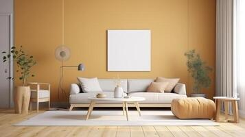 The interior of a living room designed. photo