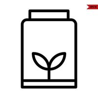 leaf in jar glass line icon vector