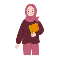 schattig hijab vrouw karakter illustratie png