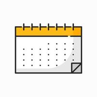 Wall calendar page paper sheet with month schedule vector