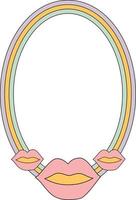 Lips on Oval Frame Element vector