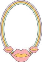 Lips on Oval Frame Element vector