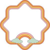 Octagrams With Clouds Frame Element vector