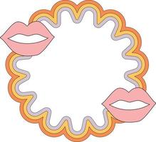 labios en flor forma marco elemento vector