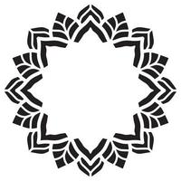 Abstract floral round frame stencil vector