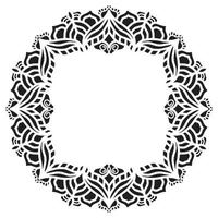 Abstract floral round frame stencil vector
