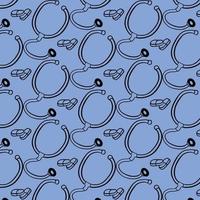 Medical seamless pattern , clinic vector illustration. Hospital thin line icons - thermometer, check up, diagnostic, microscope, stethoscope. Cute repeated texture business presentation.