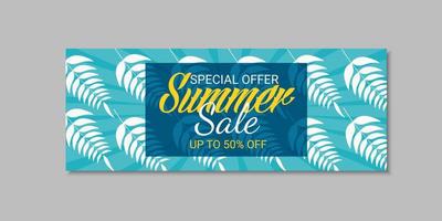 summer sale social media cover deisgn template vector