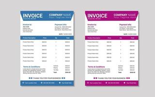 Business invoice design template vector