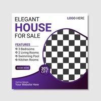 Real estate house sale social media post design template vector