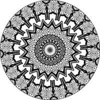 Decorative mandala with marine elements and waves on white isolated background. For coloring book pages. vector