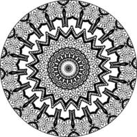 Decorative mandala with marine elements and waves on white isolated background. For coloring book pages. vector