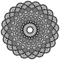 Decorative mandala with marine elements and waves on white isolated background. For coloring book pages. vector