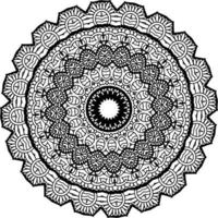 Decorative mandala with marine elements and waves on white isolated background. For coloring book pages. vector