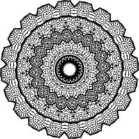 Decorative mandala with marine elements and waves on white isolated background. For coloring book pages. vector