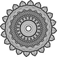 Decorative mandala with classic floral elements on white background. Seamless abstract pattern. Suitable for coloring book, wrapping paper, packaging. vector