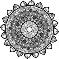 Decorative mandala with classic floral elements on white background. Seamless abstract pattern. Suitable for coloring book, wrapping paper, packaging. vector