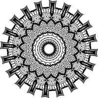 Decorative mandala with marine elements and waves on white isolated background. For coloring book pages. vector