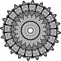 Decorative mandala with marine elements and waves on white isolated background. For coloring book pages. vector
