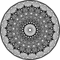 Decorative mandala with marine elements and waves on white isolated background. For coloring book pages. vector