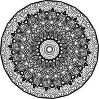 Decorative mandala with marine elements and waves on white isolated background. For coloring book pages. vector