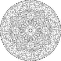 Easy mandala, simple mandalas flowers coloring page on white background. vector