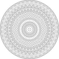 Simple doodle mandala with floral and heart patterns on a white isolated background. For coloring book pages. vector