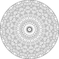 Simple doodle mandala with floral and heart patterns on a white isolated background. For coloring book pages. vector