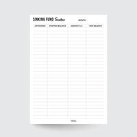 Sinking Funds Tracker,Sinking Funds Budget,Savings Tracker,Savings Fund Tracker,Expense Planner,Savings Planner,Expense Fund Tracker vector