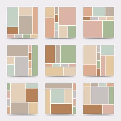 Moodboard template. Photo collage layout. Minimalist Moodboard.