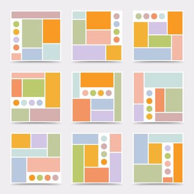 Moodboard template. Photo collage layout. Minimalist Moodboard.