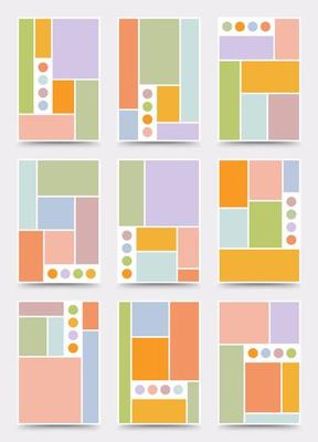Moodboard template. Photo collage layout. Minimalist Moodboard.