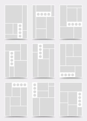 Moodboard template. Photo collage layout. Minimalist Moodboard.