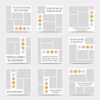 Moodboard template. Photo collage layout. Minimalist Moodboard. vector