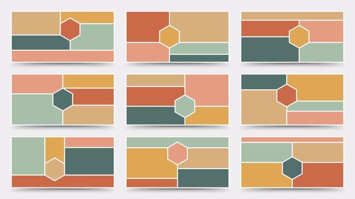 Moodboard template. Photo collage layout. Minimalist Moodboard.