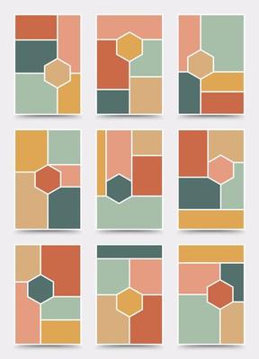 Moodboard template. Photo collage layout. Minimalist Moodboard.
