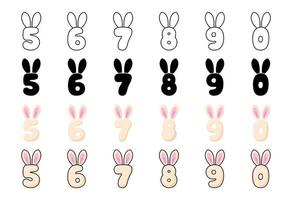 Bunny alphabet in cartoon style vector