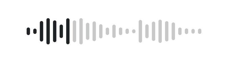 Voice audio message. Radio sound waves. Music audio track waveform. Vector isolated illustration