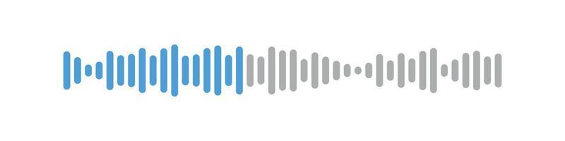 Voice audio message. Radio sound waves. Music audio track waveform. Vector isolated illustration