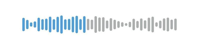 Voice audio message. Radio sound waves. Music audio track waveform. Vector isolated illustration