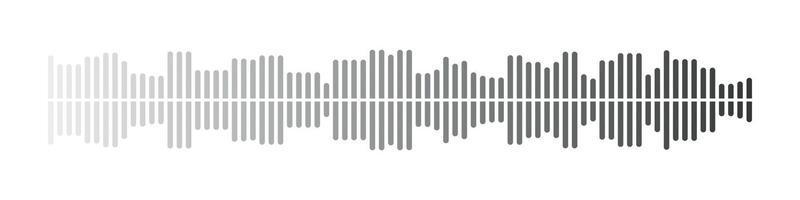 Sound wave or voice message icon. Music waveform, track radio play. Audio equalizer line. Vector illustration