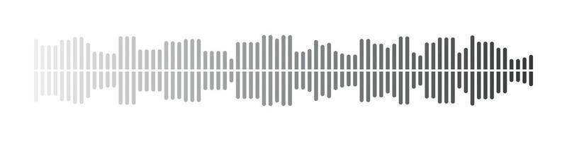 Sound wave or voice message icon. Music waveform, track radio play. Audio equalizer line. Vector illustration