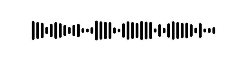 Sound wave or voice message icon. Music waveform, track radio play. Audio equalizer line. Vector illustration
