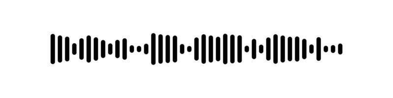 Sound wave or voice message icon. Music waveform, track radio play. Audio equalizer line. Vector illustration