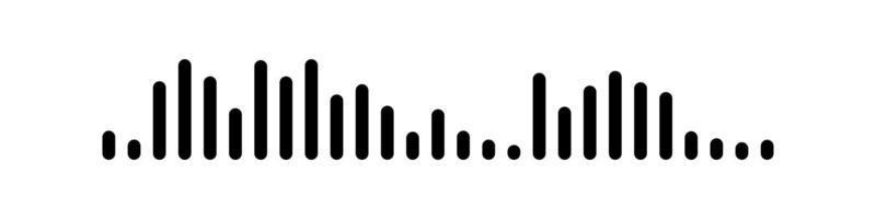 Sound wave or voice message icon. Music waveform, track radio play. Audio equalizer line. Vector illustration