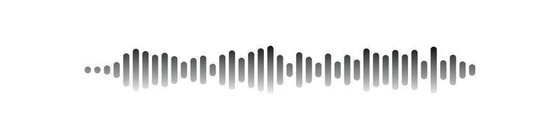 Sound wave or voice message icon. Music waveform, track radio play. Audio equalizer line. Vector illustration