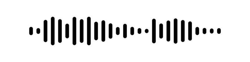 Sound wave or voice message icon. Music waveform, track radio play. Audio equalizer line. Vector illustration