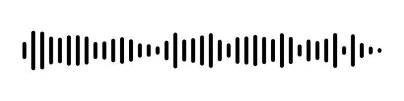 Sound wave or voice message icon. Music waveform, track radio play. Audio equalizer line. Vector illustration